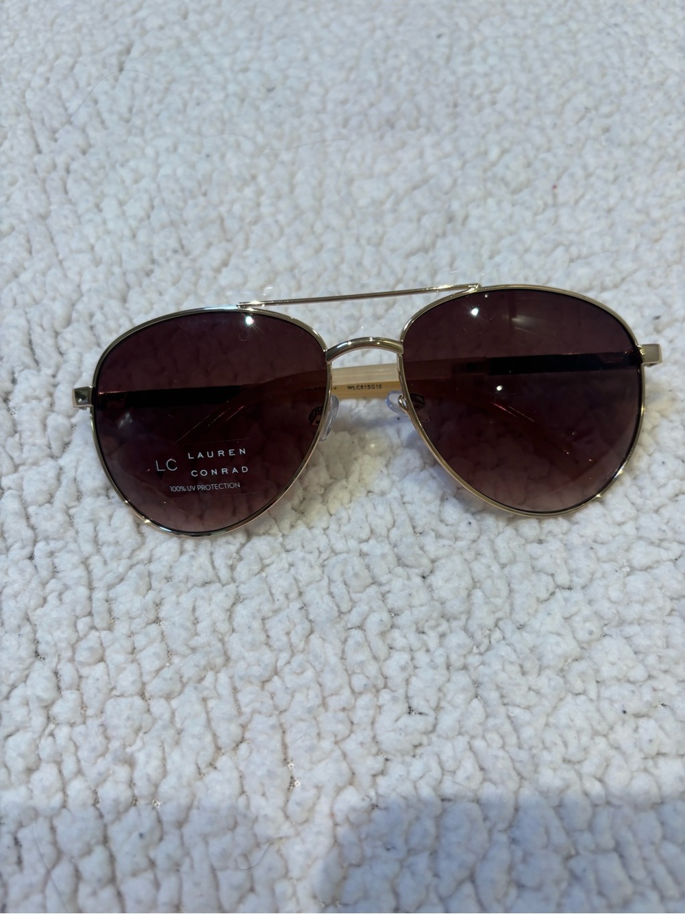 LC Lauren Conrad Gold Aviator Sunglasses with Brown Lenses